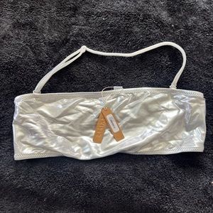 SKIMS NWT silver swim top size XL